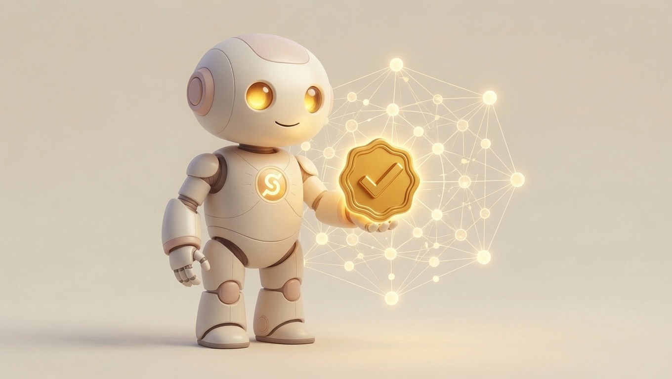 Synq, the SSYNQ guardian android mascot